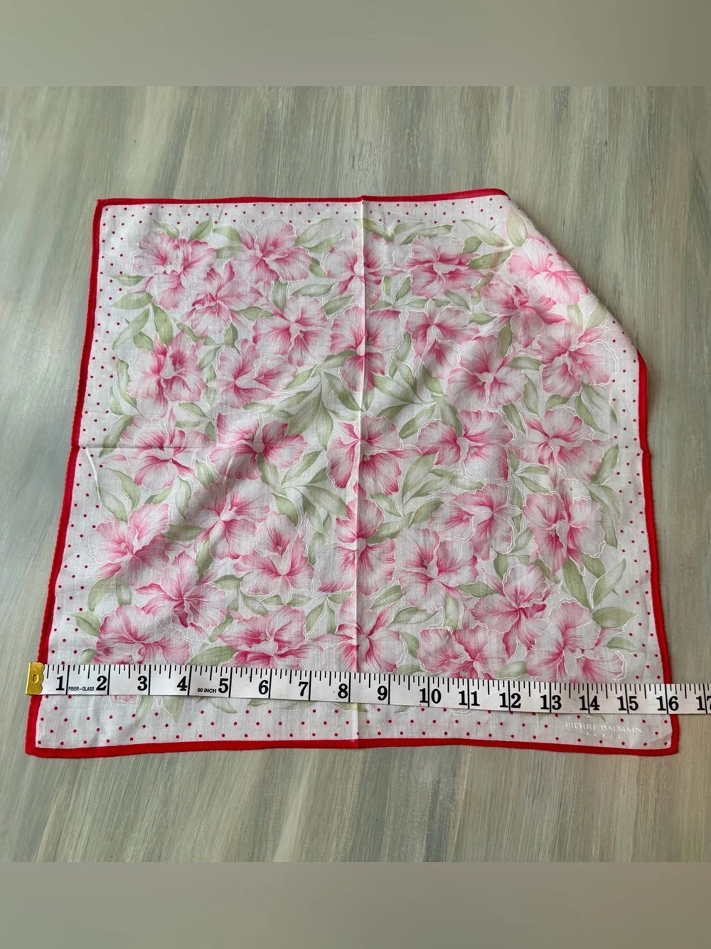 Balmain Floral Floral Pink White Handkerchief Scarf Bandana Bag Cottagecore